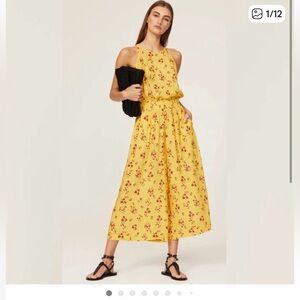 Thakoon Collective yellow floral sleeveless jumpsuit